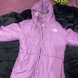 Purple reversible girls coat
